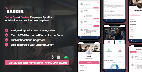 Download Employe App Multi Salon, Spa, Barber Appointment Booking System Nulled 