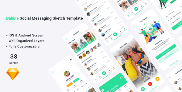 Download Bubble – Social Messaging Sketch Template Nulled 