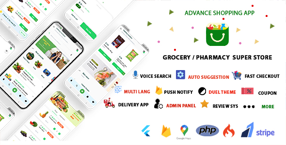Download Grocery App, Pharmacy, Food, E-commerce Single Vendor Store with Admin Panel and Delivery App Nulled 