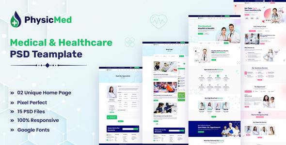 Download Physicmed – Medical & healthcare PSD Template Nulled 