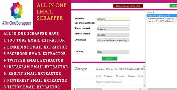 Nulled AllINONE Email Extractor free download