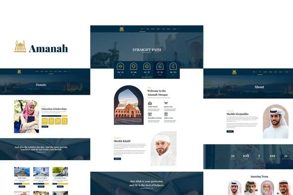 Download Amanah – Mosque & Islamic Center Elementor Template Kit Nulled 
