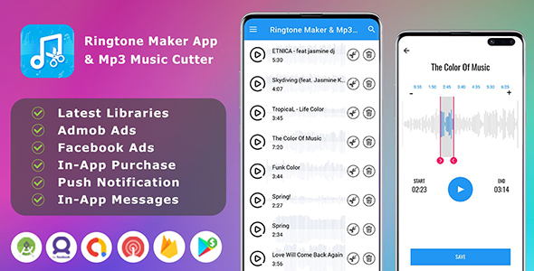 Download Ringtone Maker App & Mp3 Music Cutter – Sound cutter – Mp3 cutter Nulled 