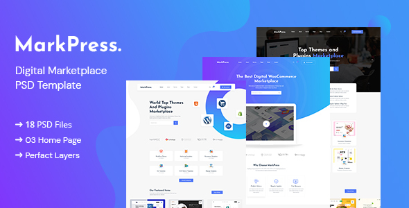 Download MarkPress – Digital Marketplace PSD Template Nulled 