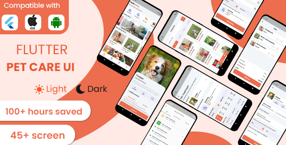 Nulled Flutter Pet Care | Adoption Pet | Hotel Booking | Treatment | Shopping | UI Kit template free download
