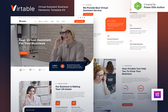 Download Virtable – Virtual Assistant Business Elementor Template Kit Nulled 