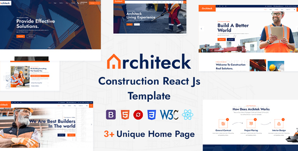 Download Architeck – Construction React Js Template Nulled 