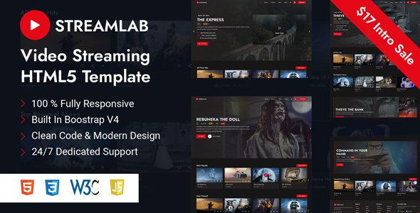 Download Streamlab – Video Streaming HTML5 Template Nulled 