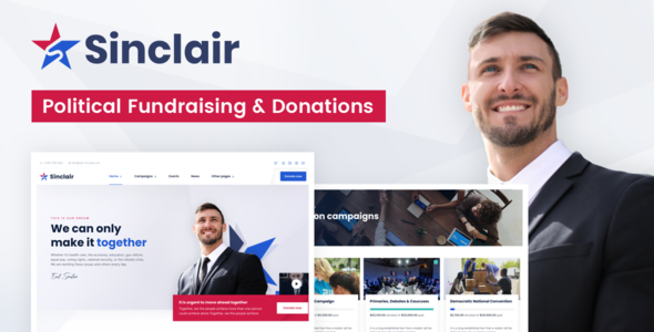 Download Sinclair – Political & Donations WordPress Theme Nulled 