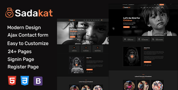 Download Sadakat – Charity Nonprofit HTML 5 Template Nulled 