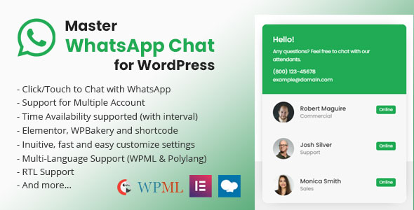 Download Master WhatsApp Chat For WordPress Nulled 