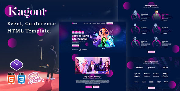 Download Kagont – Event, Conference And Meetup HTML Template Nulled 