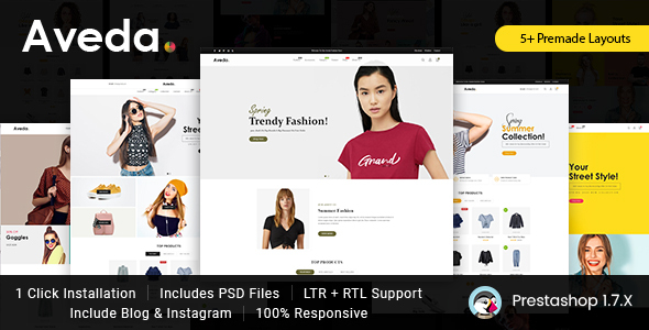 Nulled Aveda Fashion Prestashop 1.7 Responsive Theme free download