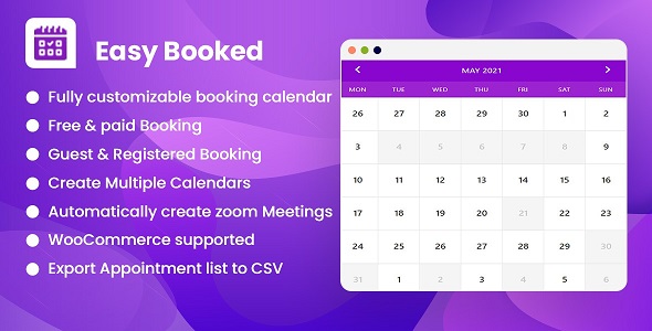 Download Easy Booked – Appointment Booking and Scheduling Management System for WordPress Nulled 