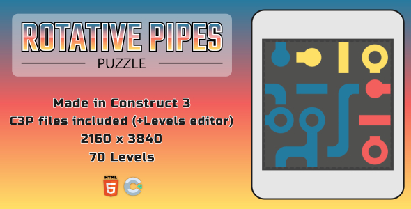[Download] Rotative Pipes Puzzle – HTML5 Casual Game (+ EDITOR) 