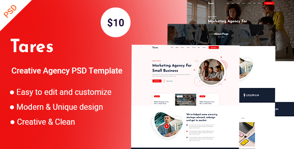 [Download] Tares-Creative Agency PSD Template 