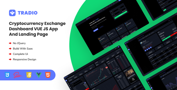 [Download] Tradio – Cryptocurrency Exchange Vue App Dashboard 