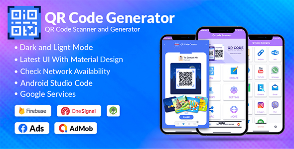 Nulled QR Code & Barcode Scanner & Generator Android | Admob, Fb, Startapp free download