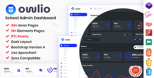 Nulled Owlio : School Admission Admin Dashboard Template free download
