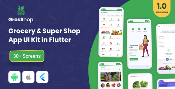 Nulled GrosShop – Grocery and SuperShop App UI Kit free download