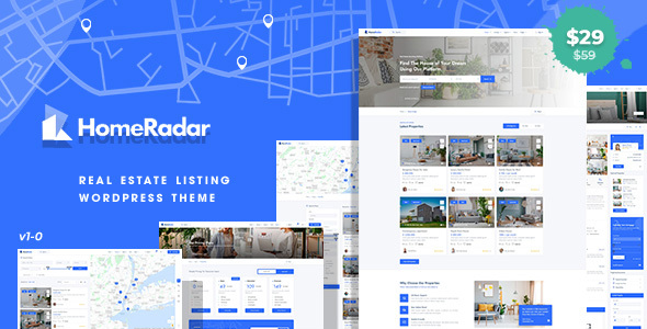 Download HomeRadar – Real Estate WordPress Theme Nulled 