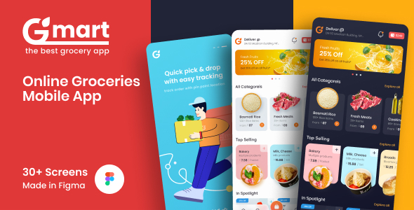 [Download] Gmart | Groceries Mobile UI Screens Figma Template 