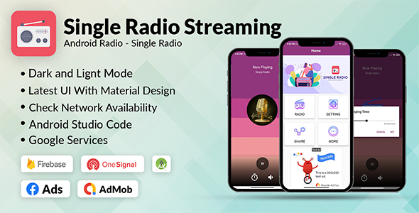 Download Single Radio App Android | Admob, Facebook, Onesignal Nulled 