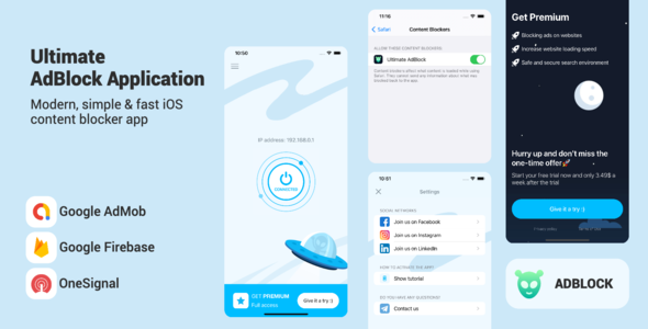 Download Ultimate AdBlock – iOS App Template Nulled 