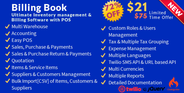 Nulled Billing Book -Ultimate Inventory management & Billing Software with POS free download