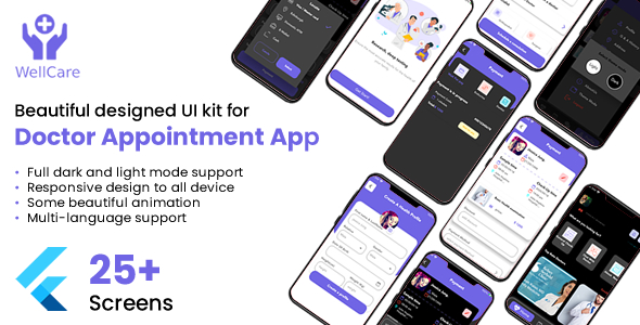 Download Well Care Doctor Appointment App UI Kit Nulled 