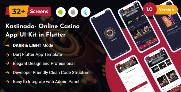 Download Kasiinada – Online Casino App UI Kit in Flutter Nulled 