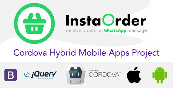 Nulled InstaOrder – Orders using WhatsApp – Hybrid Mobile Apps – Cordova | iOS | Android free download