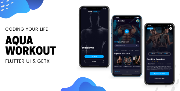 Download Aqua Workout (Fitness) App v1.0 – Flutter UI Kit using GetX Nulled 