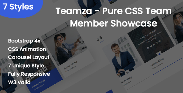 Download Teamza – Pure CSS Team Member Showcase Nulled 