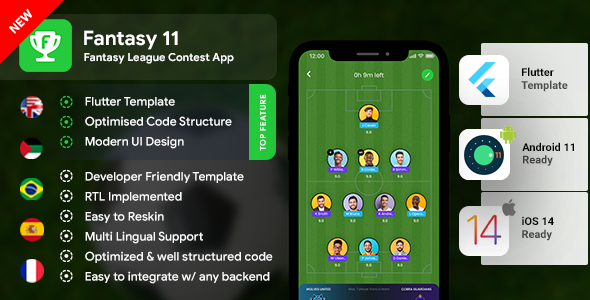Download Fantasy League Contest Sports App Android + iOS Template | Flutter | Fantacy 11 Nulled 