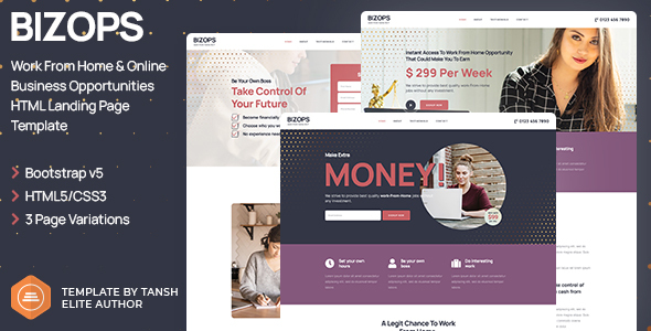 [Download] Bizops – Online Business Opportunities HTML Landing Page Template 