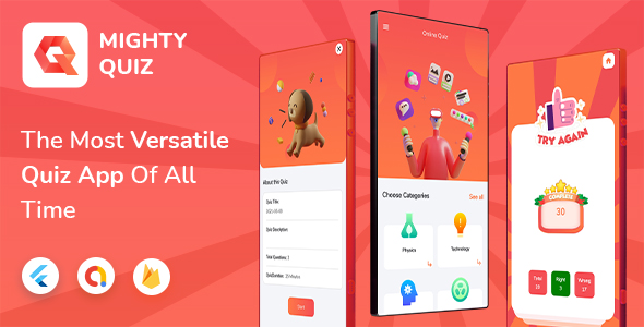 Nulled MightyQuiz: Flutter Online Quiz App with Firebase Backend + Admin Panel free download
