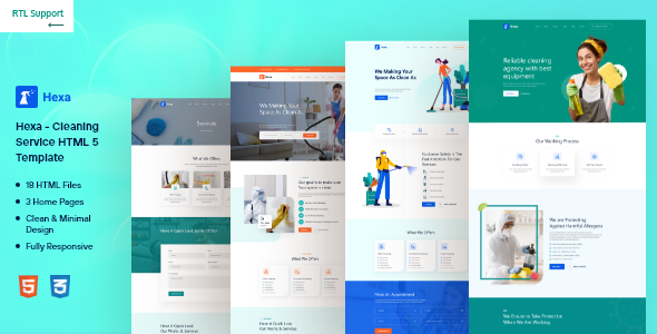 [Download] Hexa – Cleaning company HTML Template 