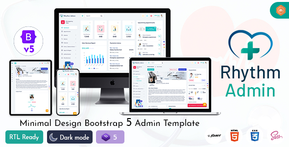 Nulled Rhythm – Medical Responsive Bootstrap 5 Admin Template Dashboard free download