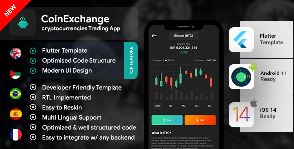 Download Cryptocurrency Trading Android App Template +  iOS  App Template | FLUTTER 2 | Coinexchange Nulled 