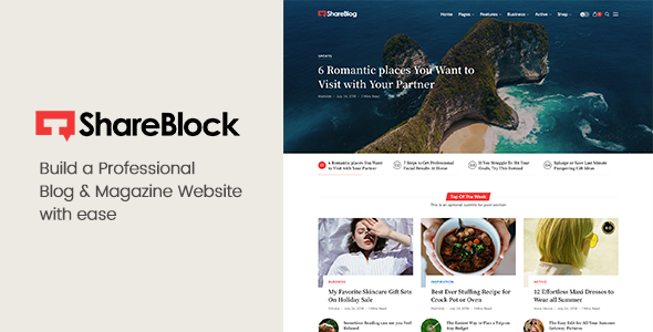 Download ShareBlock – Magazine & Blog WordPress Theme Nulled 