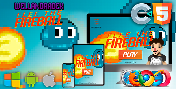 Download Flee The Fireball – GAME HTML5 (construct 2/3) Nulled 