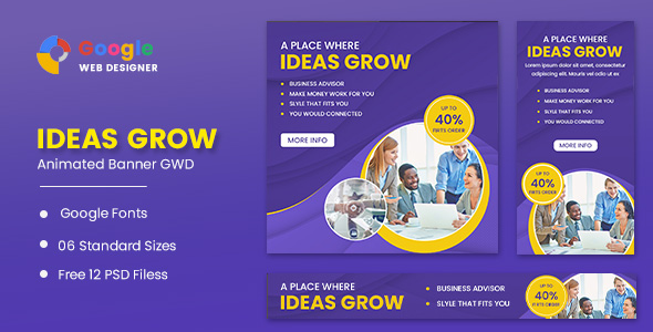 Download Ideas Growth Animated Banner Google Web Designer Nulled 