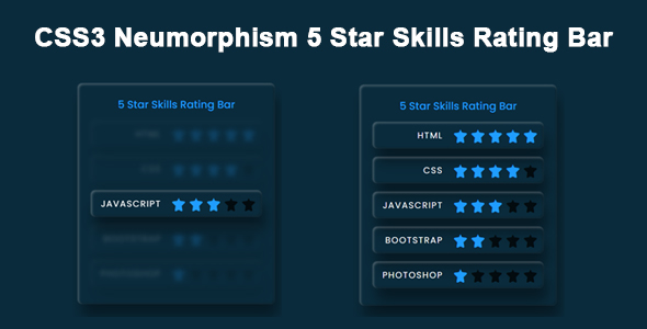 Download CSS3 Neumorphism 5 Star Skills Rating Bar Nulled 
