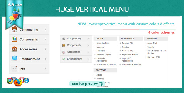 Download Javascript Huge Vertical Menu Nulled 