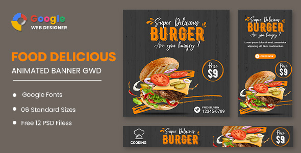 Download Food Delicious Animated Banner GWD Nulled 