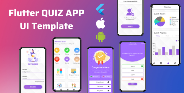Download The Quiz – Flutter App UI Template Nulled 