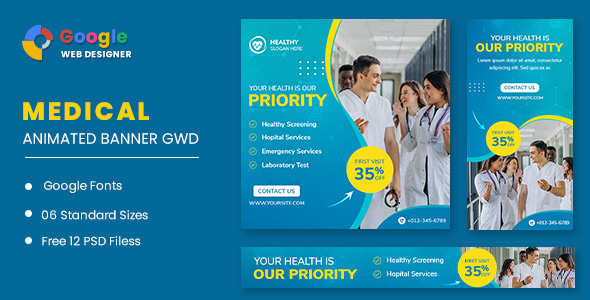 Download Medical Priority Animated Banner GWD Nulled 