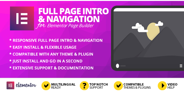 Download Full Page Intro And Navigation Addon for Elementor Page Builder Nulled 