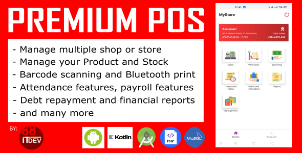 [Download] Premium Point Of Sale (POS) Android and Rest API, php mysql, super complete features 